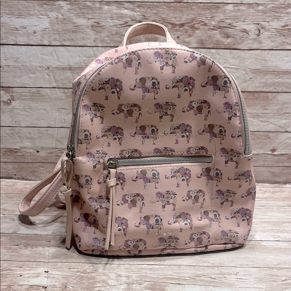 Pink Floral Dog Print Backpack